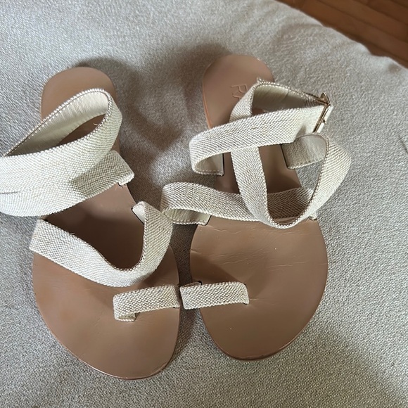 RAYE Shoes - RAYE Cream Minimalist Sandals with Adjustable Straps